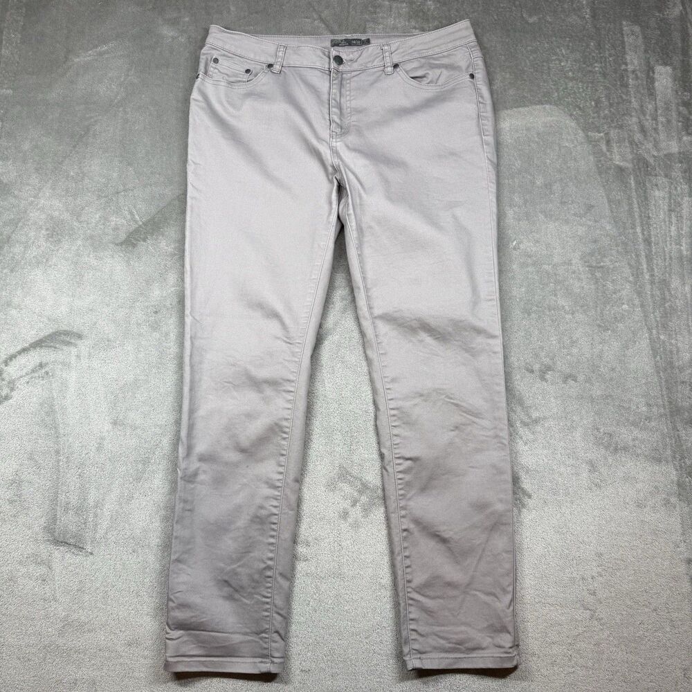 Prana Pants Women's 14 Gray Nylon Straight Leg Pockets Outdoor Hiking